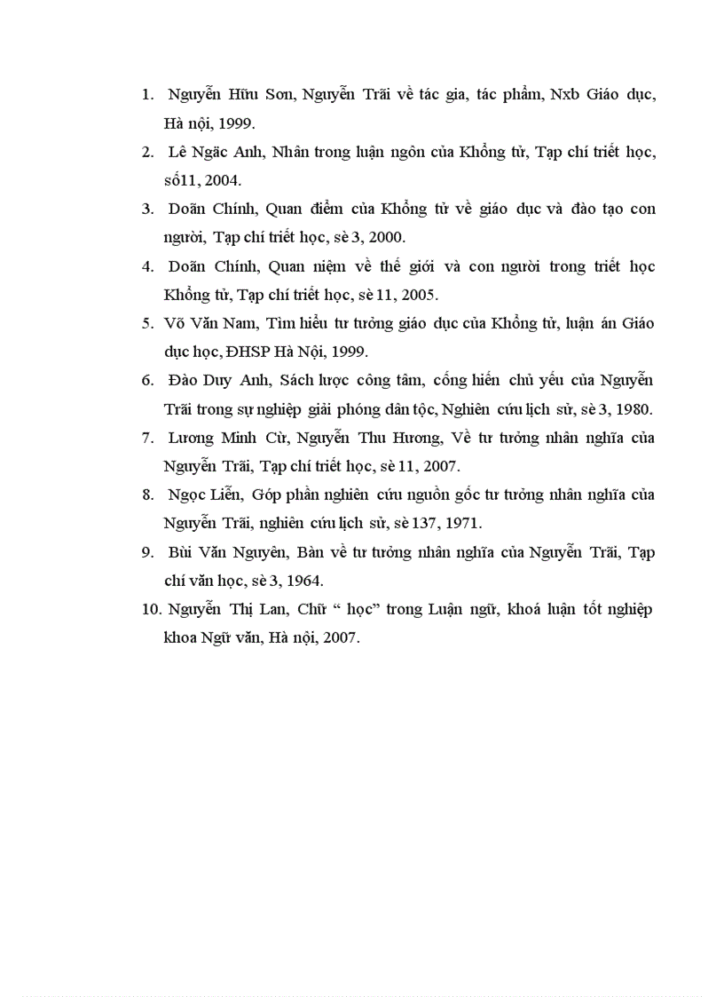 image for page Chữ nhân trong Luận ngữ Từ tư tưởng nhân của Khổng tử đến tư tưởng nhân nghĩa của Nguyễn Tr i dưới góc nhìn lịch đại