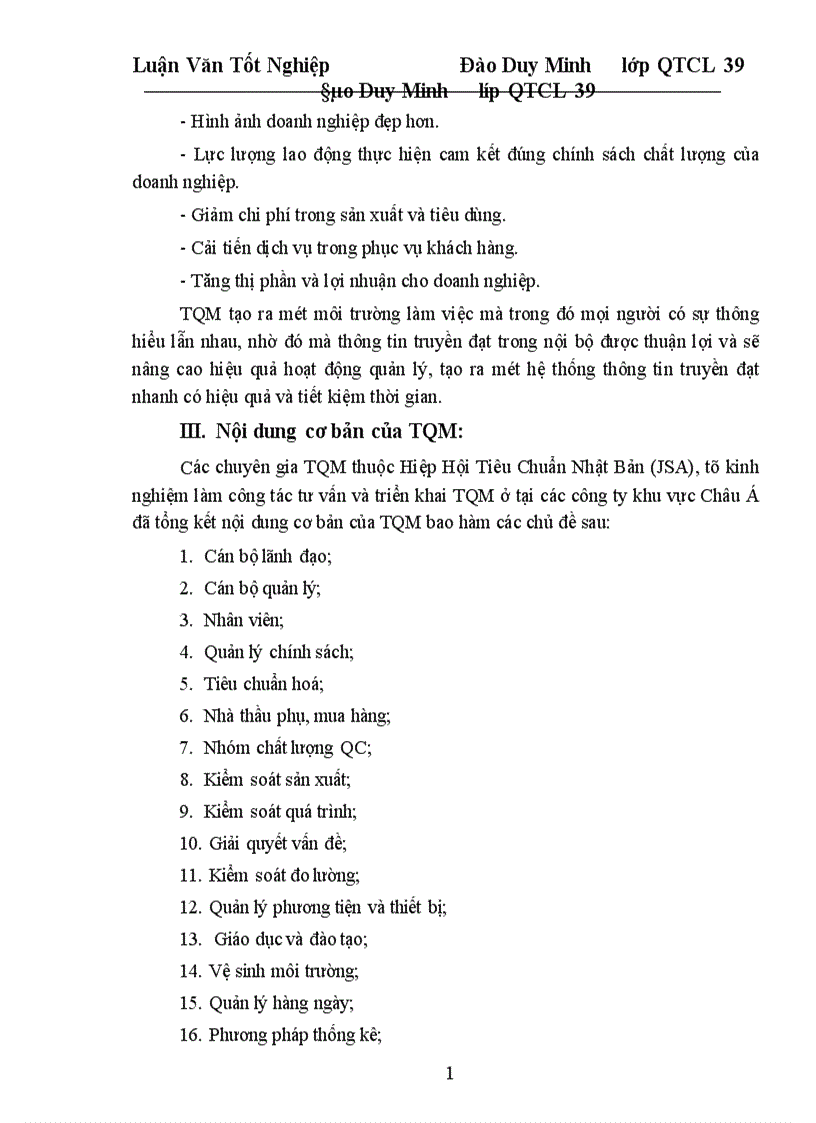 image for page Một số giải pháp cơ bản nhằm từng bước triển khai áp dụng TQM ở công ty Dệt 19 5 Hà Nội 1