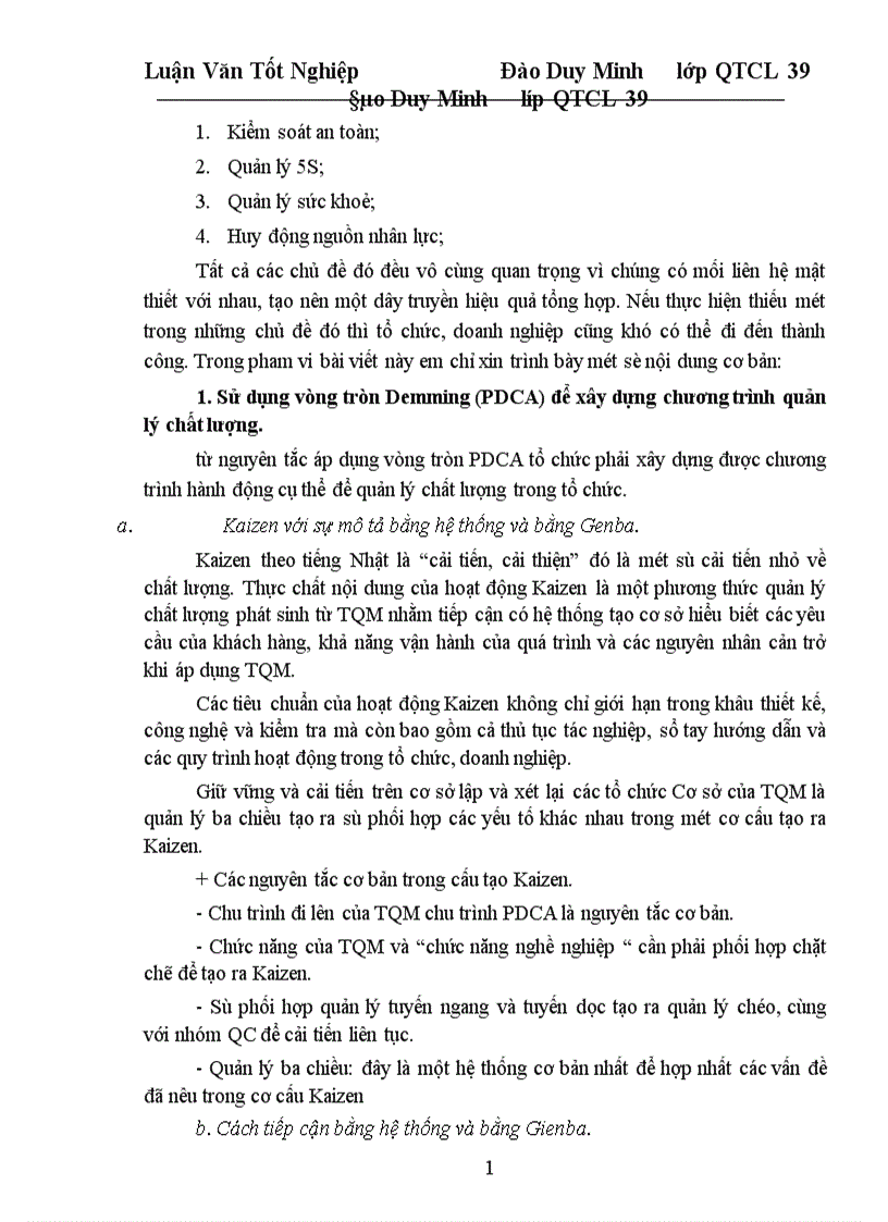 image for page Một số giải pháp cơ bản nhằm từng bước triển khai áp dụng TQM ở công ty Dệt 19 5 Hà Nội 1