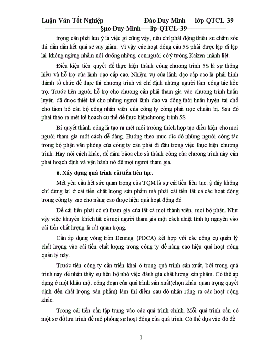 image for page Một số giải pháp cơ bản nhằm từng bước triển khai áp dụng TQM ở công ty Dệt 19 5 Hà Nội 1