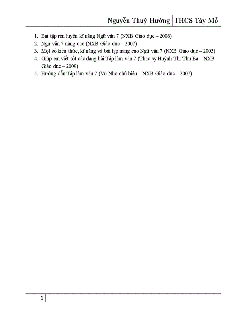 image for page Một số kinh nghiệm dạy và hệ thống bài tập phần Tập làm văn Nghị luận lớp 7