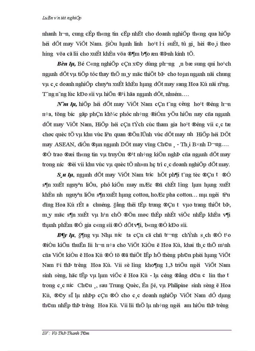 image for page Thúc đẩy xuất khẩu hàng dệt may vào thị trường Hoa Kỳ khi Việt Nam chưa gia nhập W T O và còn áp dụng hạn ngạch quota 1