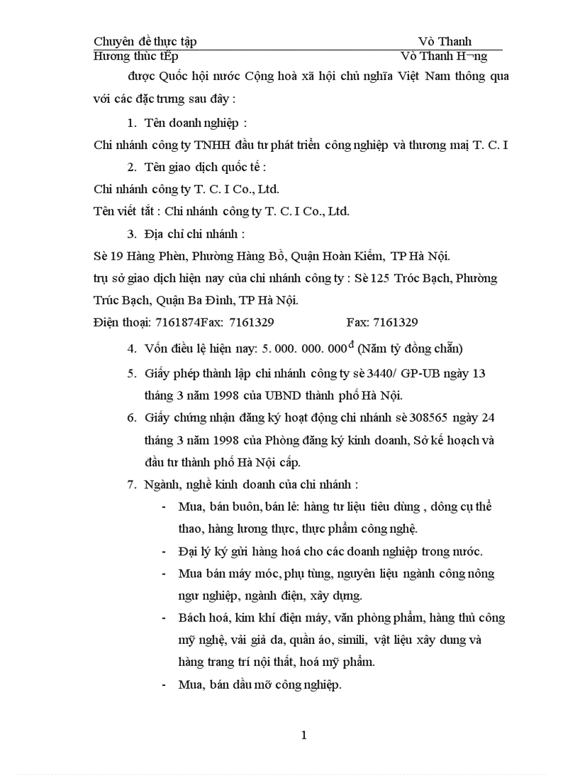 image for page Hoàn thiện công tác hạch toán tiêu thụ hàng hoá và xác định kết quả tiêu thụ tại chi nhánh công ty TNHH đầu tư phát triển công nghiệp và thương mại T C I 1