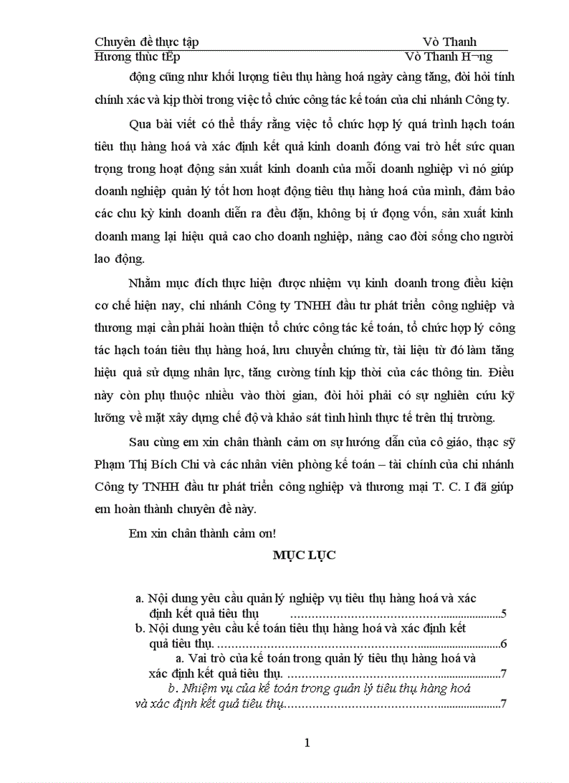 image for page Hoàn thiện công tác hạch toán tiêu thụ hàng hoá và xác định kết quả tiêu thụ tại chi nhánh công ty TNHH đầu tư phát triển công nghiệp và thương mại T C I 1