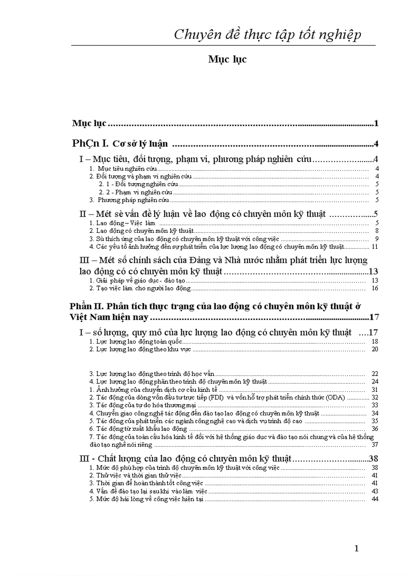 image for page Dự báo lực lượng lao động có chuyên môn kỹ thuật của nước ta năm 2010