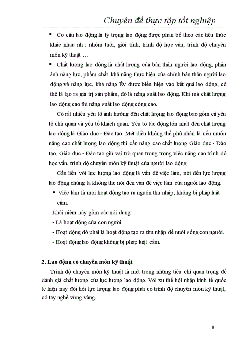 image for page Dự báo lực lượng lao động có chuyên môn kỹ thuật của nước ta năm 2010