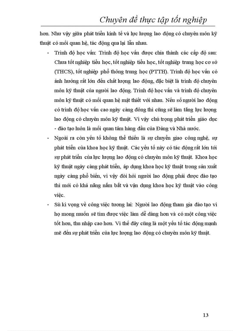 image for page Dự báo lực lượng lao động có chuyên môn kỹ thuật của nước ta năm 2010