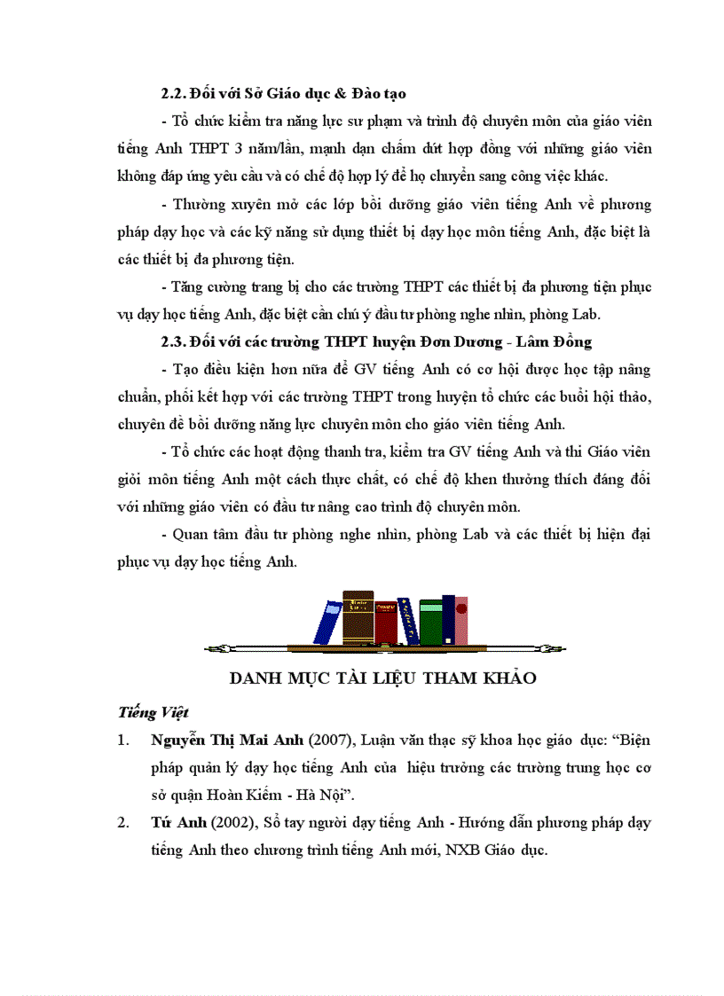 image for page Biện pháp quản lý của hiệu trưởng đối với hoạt động dạy học tiếng Anh ở trường trung học phổ thông huyện Đơn Dương Lâm Đồng