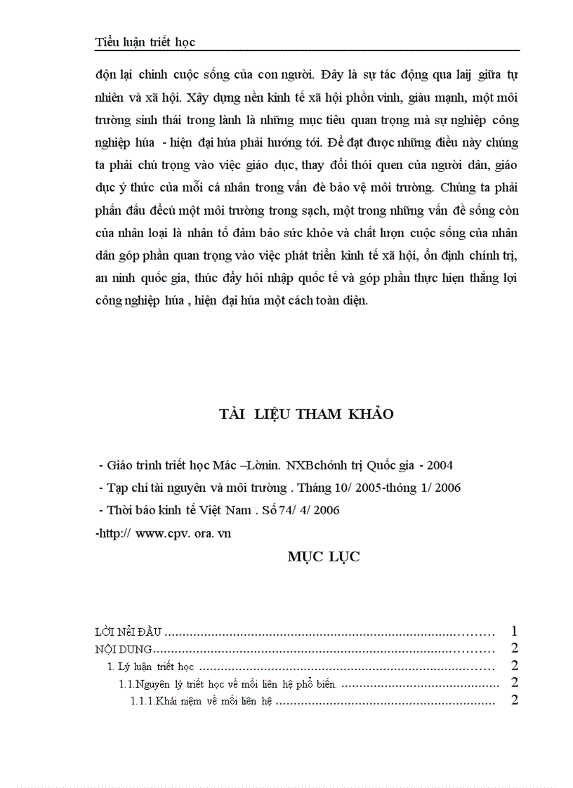 image for page Mối quan hệ giữa xã hội và tự nhiên vận dụng tìm hiểu vấn đề bảo vệ môi trường sinh thái ở Việt Nam hiện nay