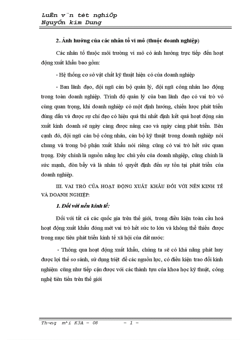 image for page Thực trạng và những giải pháp góp phần thúc đẩy hoạt động xuất khẩu của tổng công ty trong thời gian tới 1