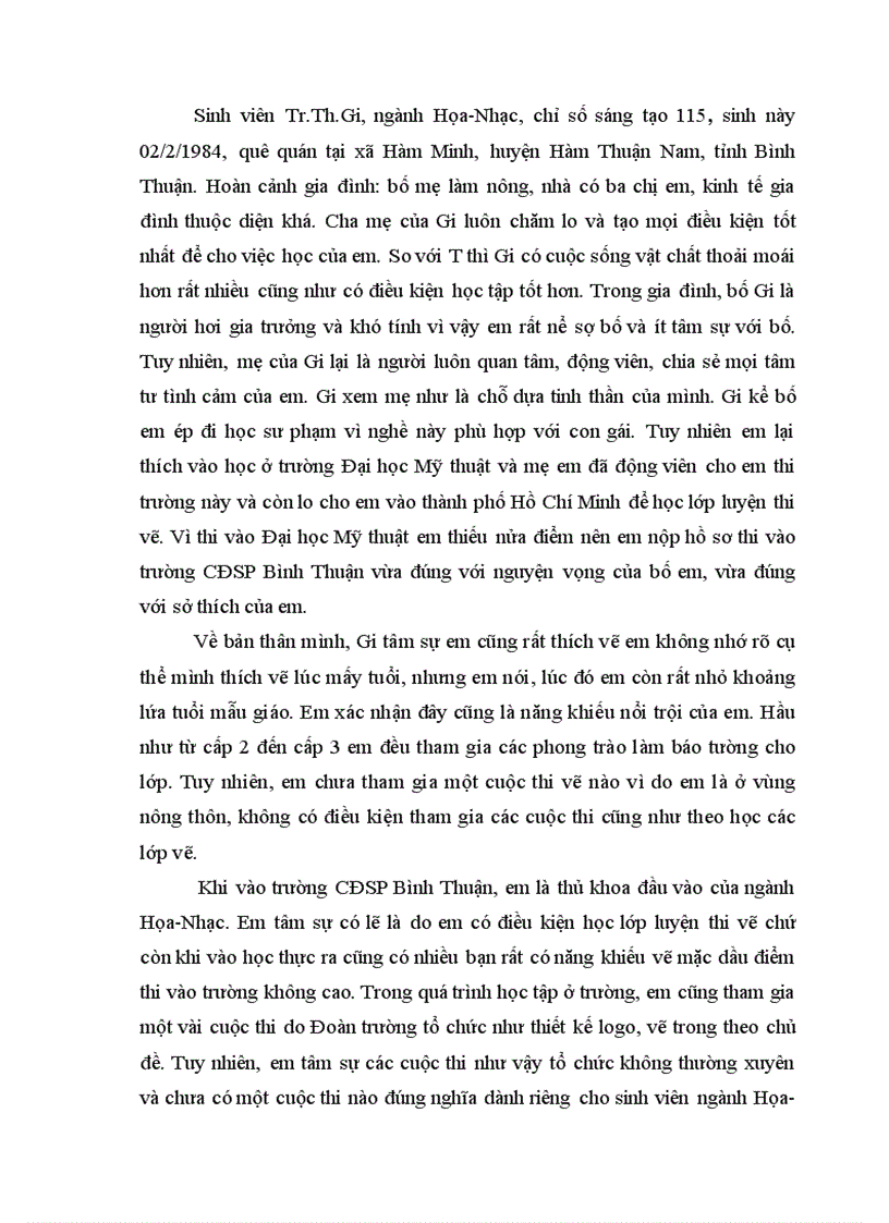 image for page Mức độ sáng tạo của sinh viên Họa Nhạc trường Cao đẳng Sư phạm Bình Thuận 1