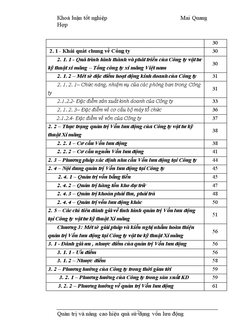 image for page Quản trị và nâng cao hiệu quả sử dụng vốn lưu động tại Công ty Vật tư kỹ thuật Xi măng 1