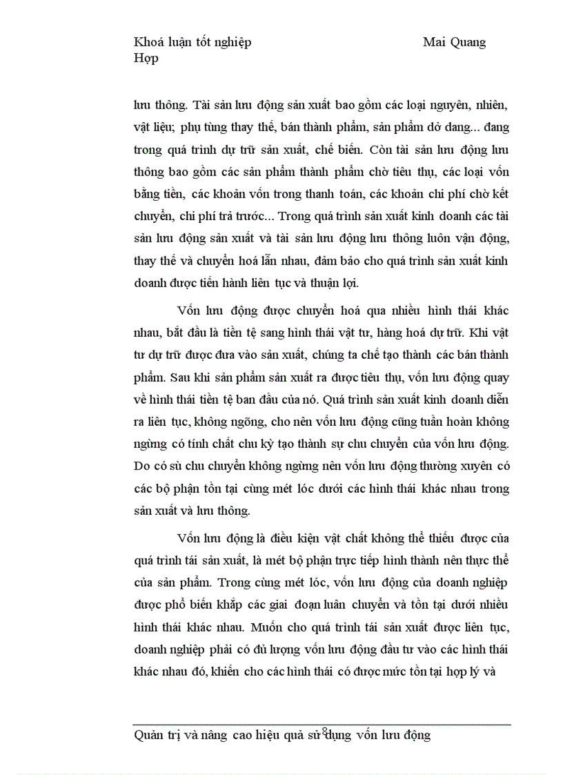 image for page Quản trị và nâng cao hiệu quả sử dụng vốn lưu động tại Công ty Vật tư kỹ thuật Xi măng 1