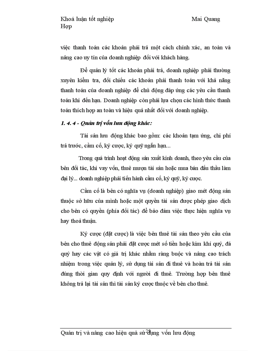 image for page Quản trị và nâng cao hiệu quả sử dụng vốn lưu động tại Công ty Vật tư kỹ thuật Xi măng 1
