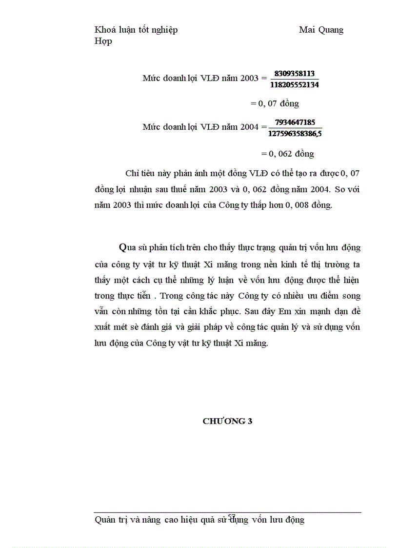 image for page Quản trị và nâng cao hiệu quả sử dụng vốn lưu động tại Công ty Vật tư kỹ thuật Xi măng 1