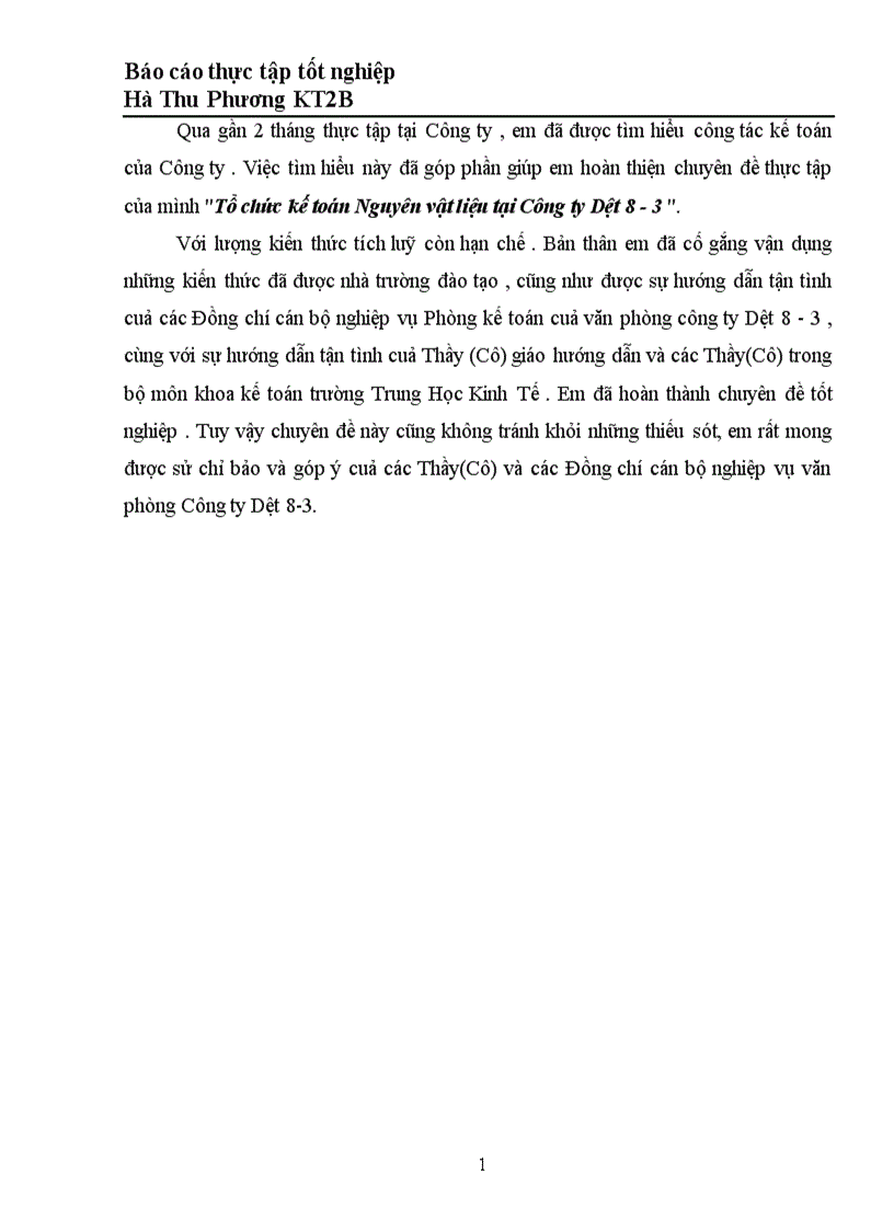 image for page Tổ chức kế toán Nguyên vật liệu tại Công ty Dệt 8 3 1