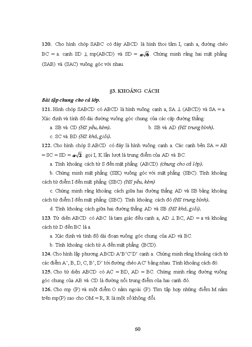 image for page Xây dựng và sử dụng hệ thống câu hỏi bài tập phân hoá khi dạy học Quan hệ vuông góc trong không gian ở lớp 11 trường THPT