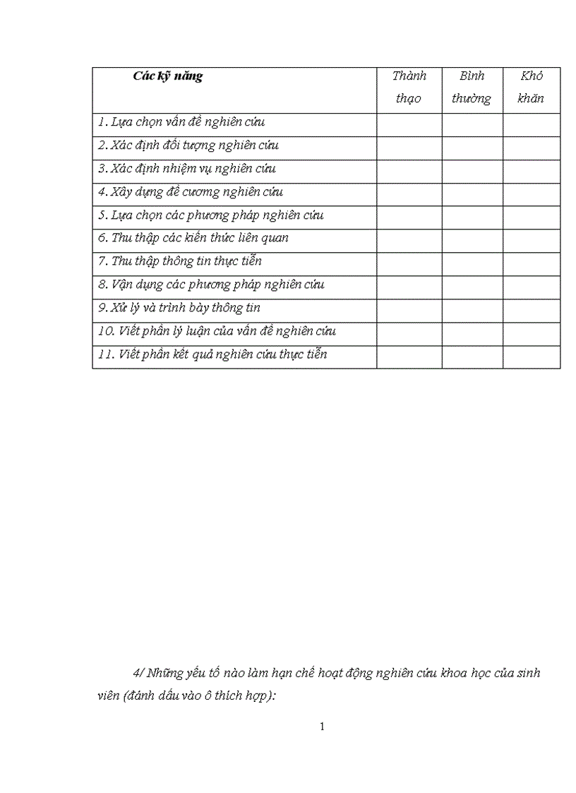 image for page Sự thích ứng với hoạt động nghiên cứu khoa họccủa sinh viên trường cao đẳng sư phạm bạc liêu