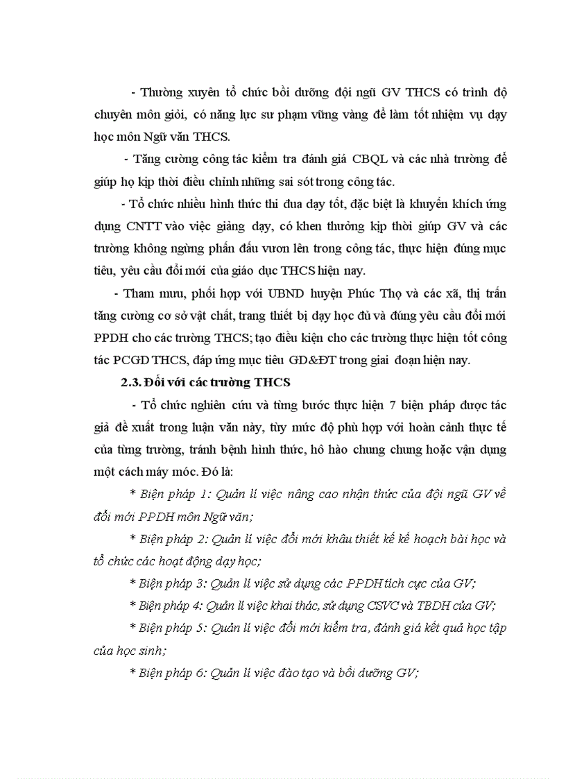 image for page Biện pháp quản lí việc đổi mới phương pháp dạy học môn Ngữ văn của Hiệu trưởng trường THCS huyện Phúc Thọ Hà Nội
