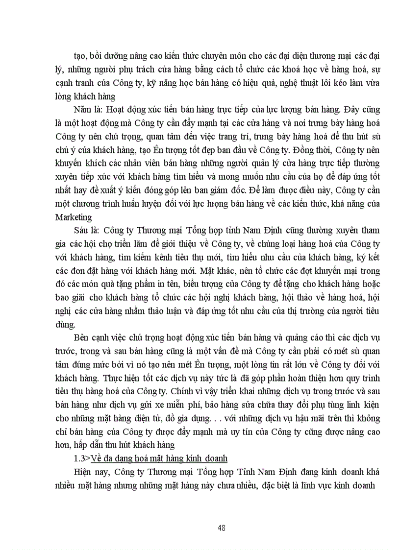 image for page Đẩy mạnh tiêu thụ hàng hoá tại Công ty thương mại tổng hợp tỉnh Nam Định 1