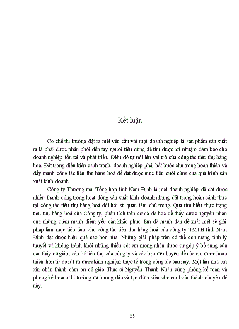 image for page Đẩy mạnh tiêu thụ hàng hoá tại Công ty thương mại tổng hợp tỉnh Nam Định 1