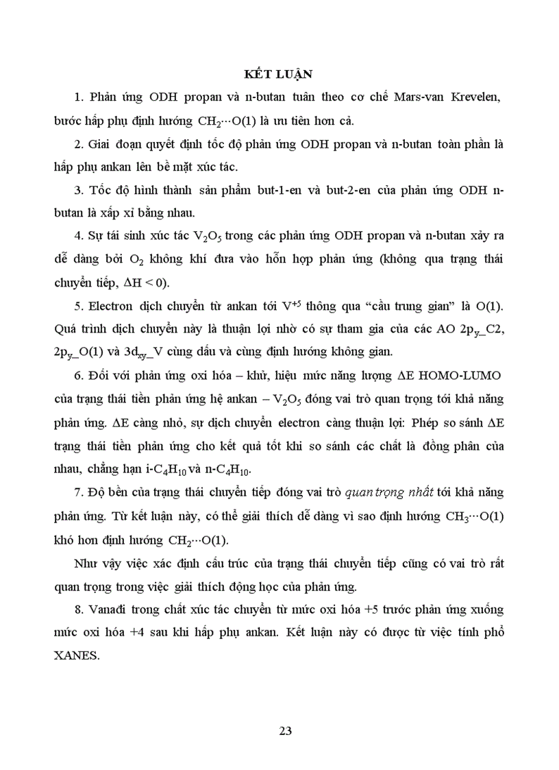 image for page Nghiên cứu lí thuyết phản ứng oxi đề hiđro hóa ankan nhẹ trên xúc tác V2O5 bằng phương pháp phiếm hàm mật độ