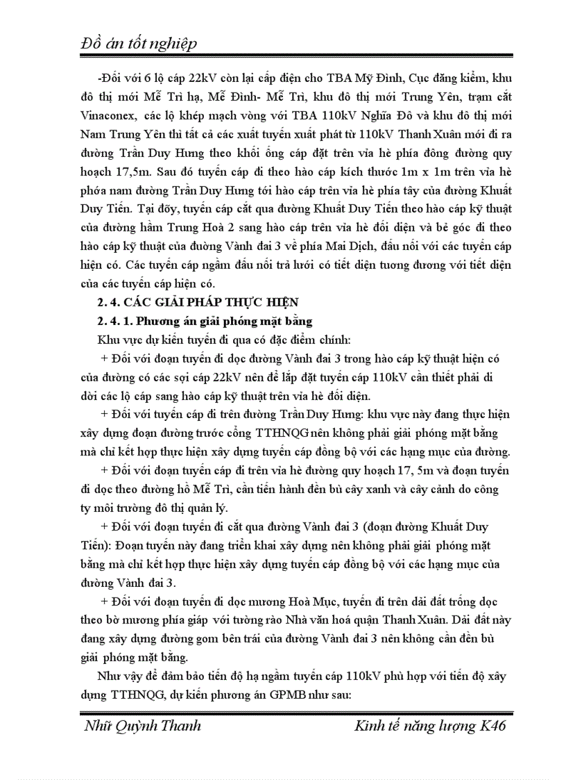 image for page Hạ ngầm tuyến đường dây 110kV di chuyển đường cáp 22kV trạm biến áp 110kV Thanh Xuân