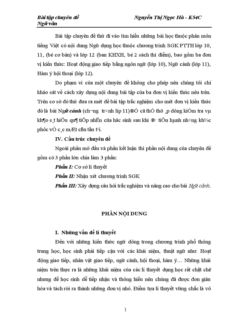 image for page Xây dựng câu hỏi trắc nghiệm và nâng cao cho bài Ngữ cảnh