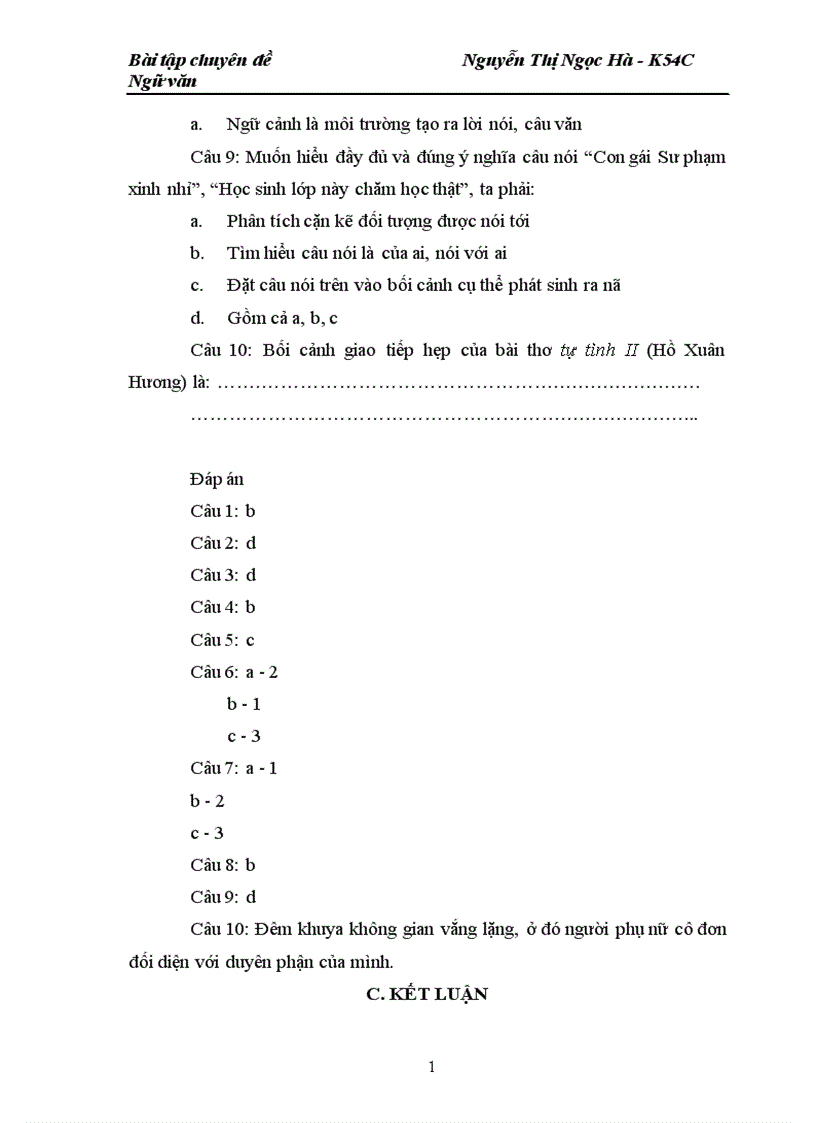 image for page Xây dựng câu hỏi trắc nghiệm và nâng cao cho bài Ngữ cảnh