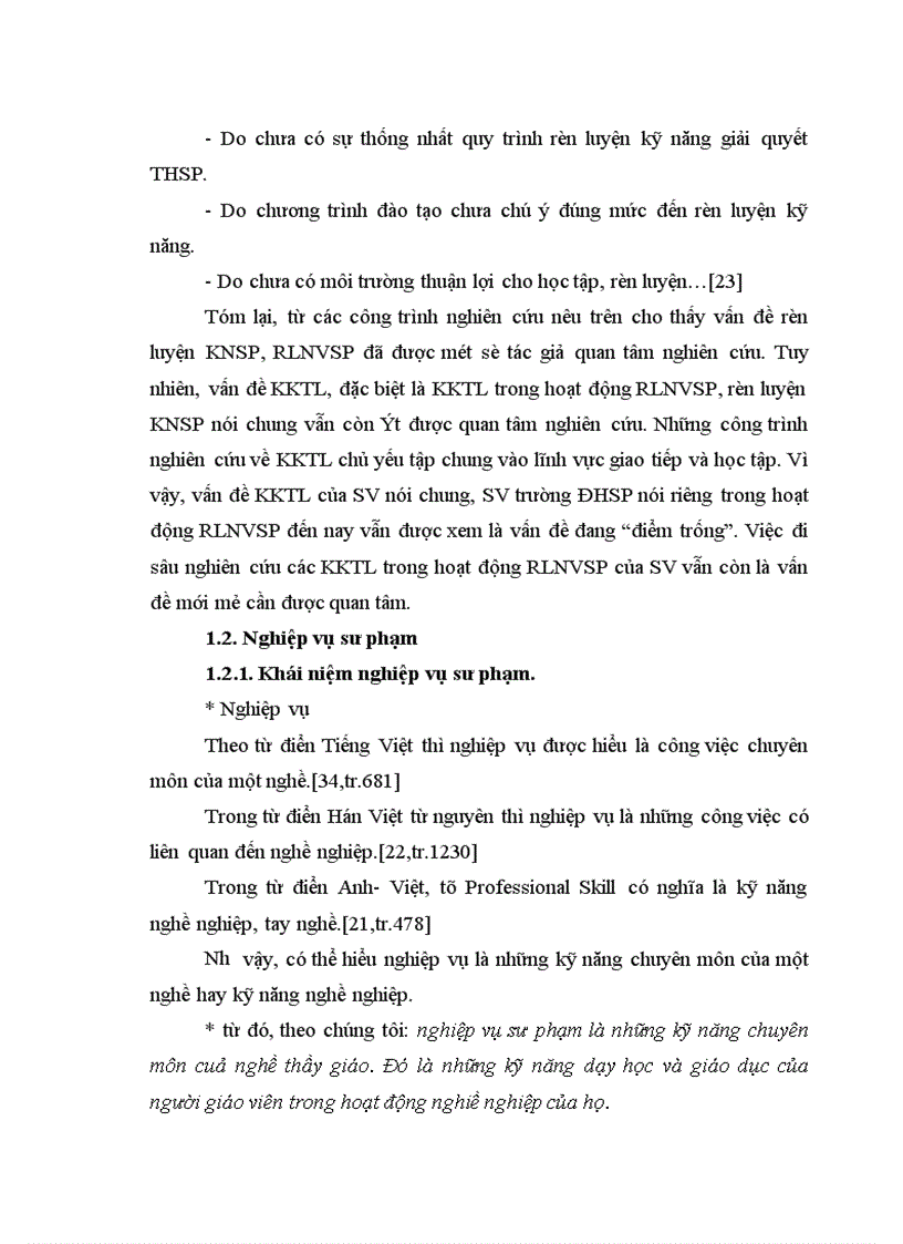 image for page Một số khó khăn tâm lý trong hoạt động rèn luyện nghiệp vụ Sư phạm của sinh viên trường ĐHSPHN 2