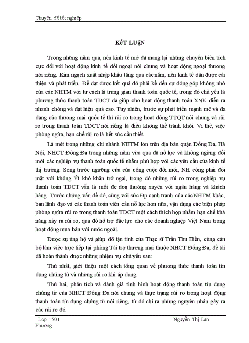 image for page Giải pháp nhằm hạn chế rủi ro trong phương thức thanh toán tín dụng chứng từ tại Ngân hàng Công thương Đống Đa 1