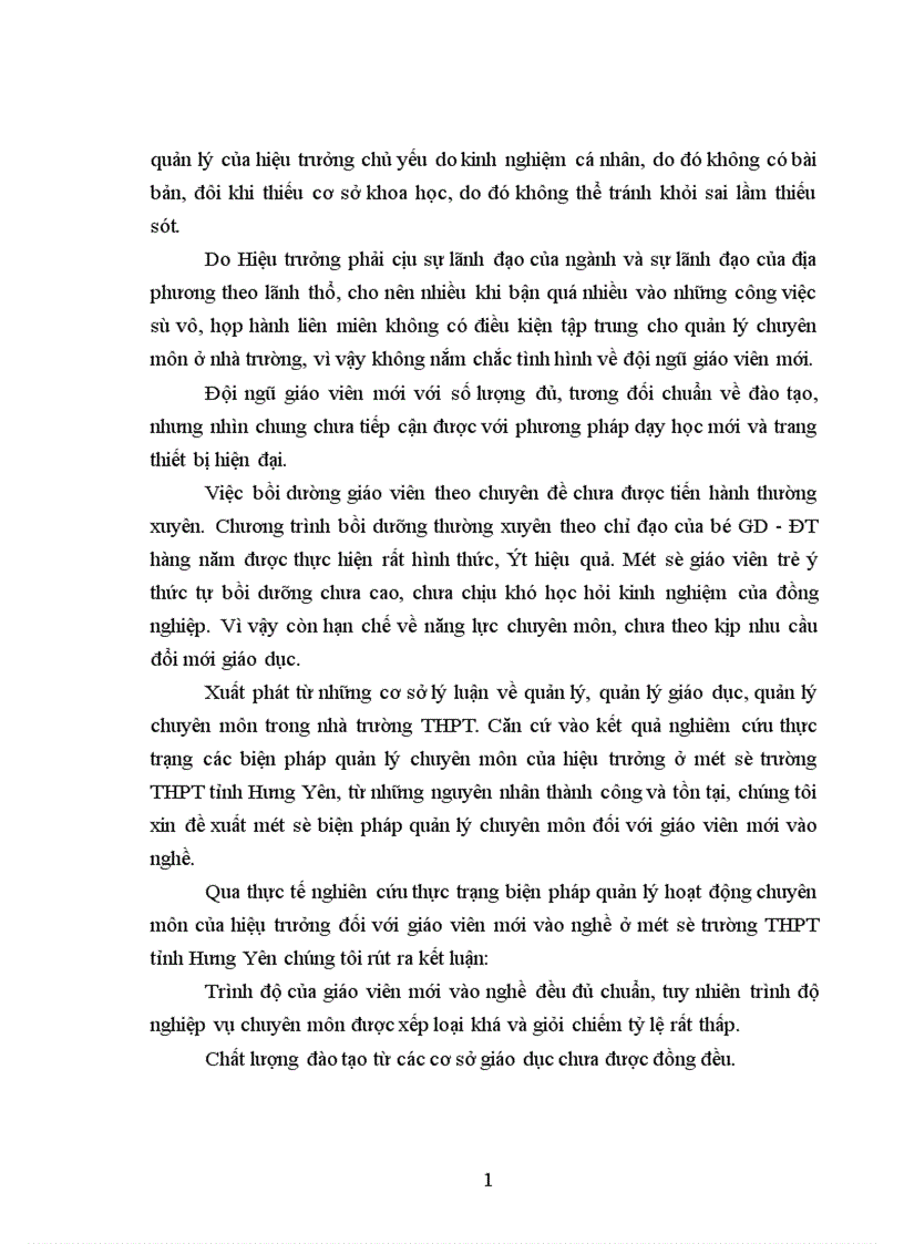 image for page Biện pháp quản lý hoạt động chuyên môn của hiệu trưởng đối với giáo viên mới vào nghề ở một số trường THPT tỉnh Hưng Yên