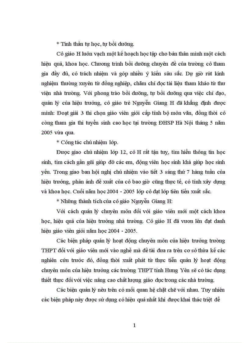 image for page Biện pháp quản lý hoạt động chuyên môn của hiệu trưởng đối với giáo viên mới vào nghề ở một số trường THPT tỉnh Hưng Yên