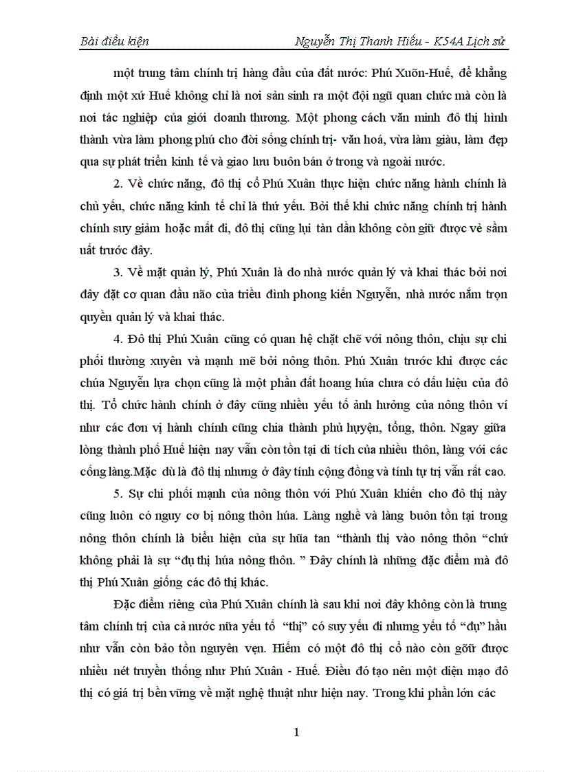 image for page Đặc điểm của đô thị phú xuân