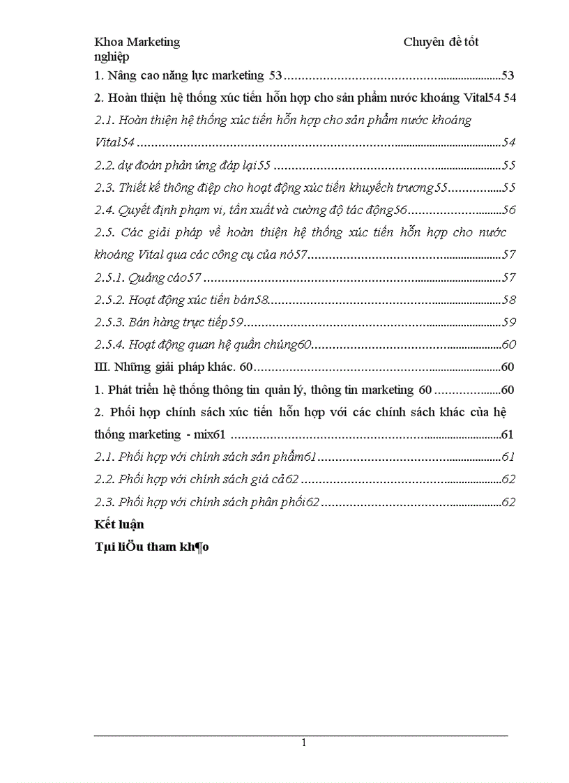 image for page Chính sách xúc tiến hỗn hợp cho sản phẩm nước khoáng Vital của công ty SXKDXNK Bình Minh tại các tỉnh phía bắc