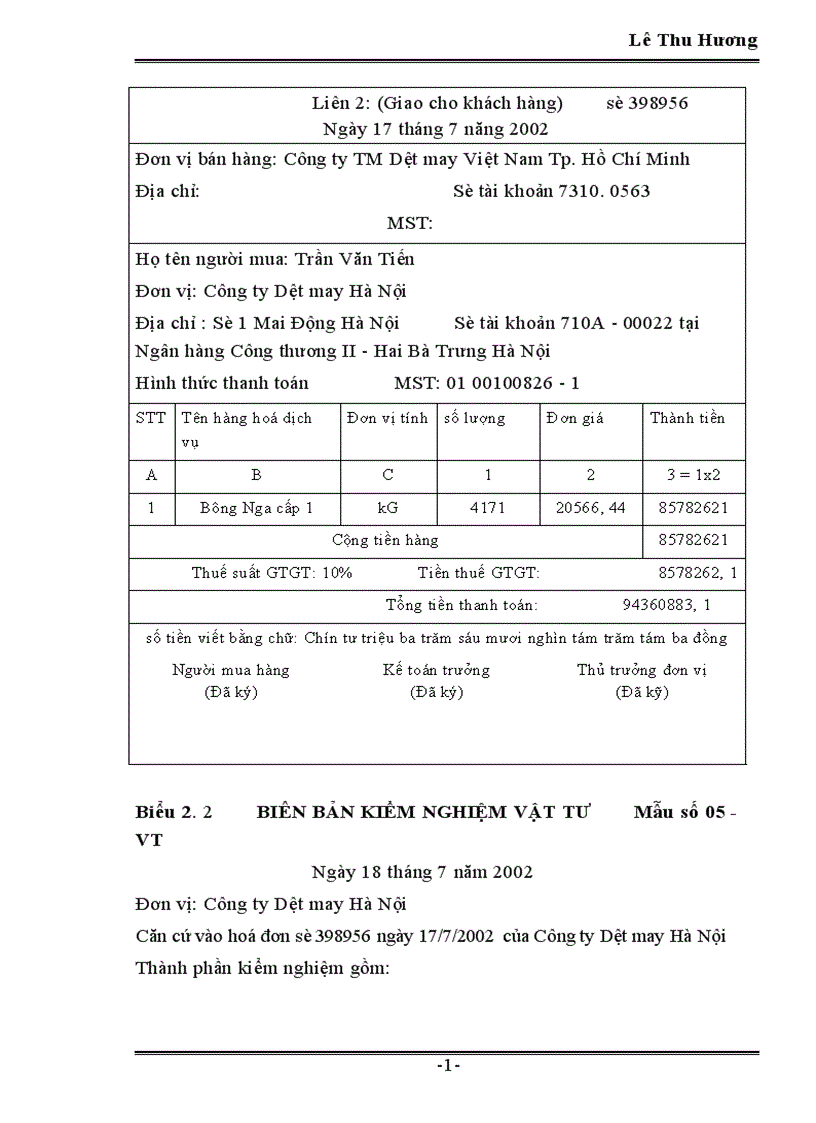 image for page Tổ chức công tác kế toán nguyên vật liệu tại công ty Dệt May Hà Nội