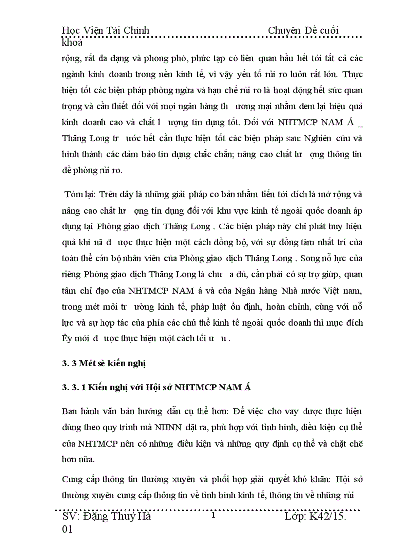 image for page Giải pháp nâng cao chất lượng tín dụng đối với kinh tế ngoài quốc doanh tại NHTMCP NAM á Thăng Long
