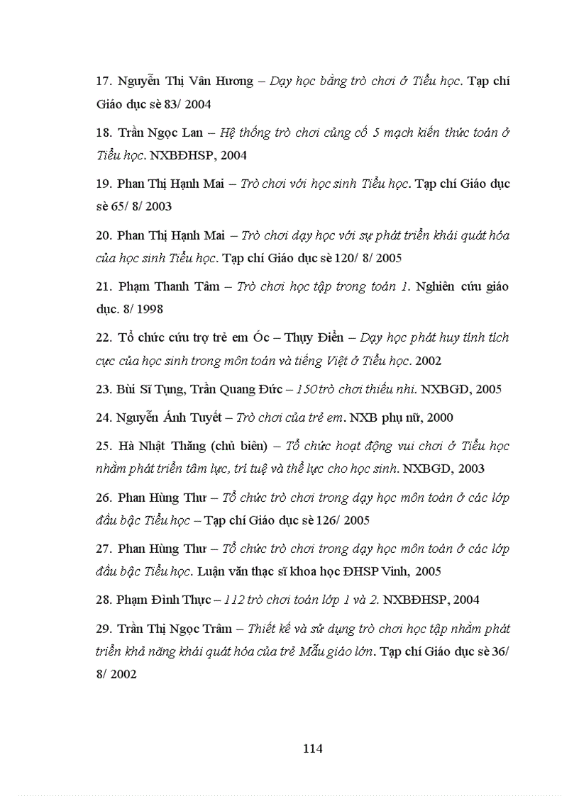 image for page Thiết kếvà sử dụng các trò chơi toán học nhằm nâng cao hiệu quả dạy học toán các lớp đầu cấp Tiểu học