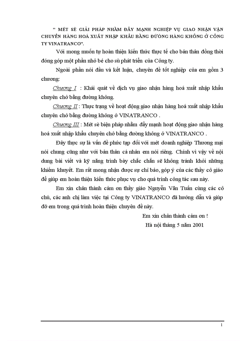 image for page Một số giải pháp nhằm đẩy mạnh nghiệp vụ giao nhận vận chuyển hàng hoá xuất nhập khẩu bằng đừòng hàng không ở Công ty VINATRANCO