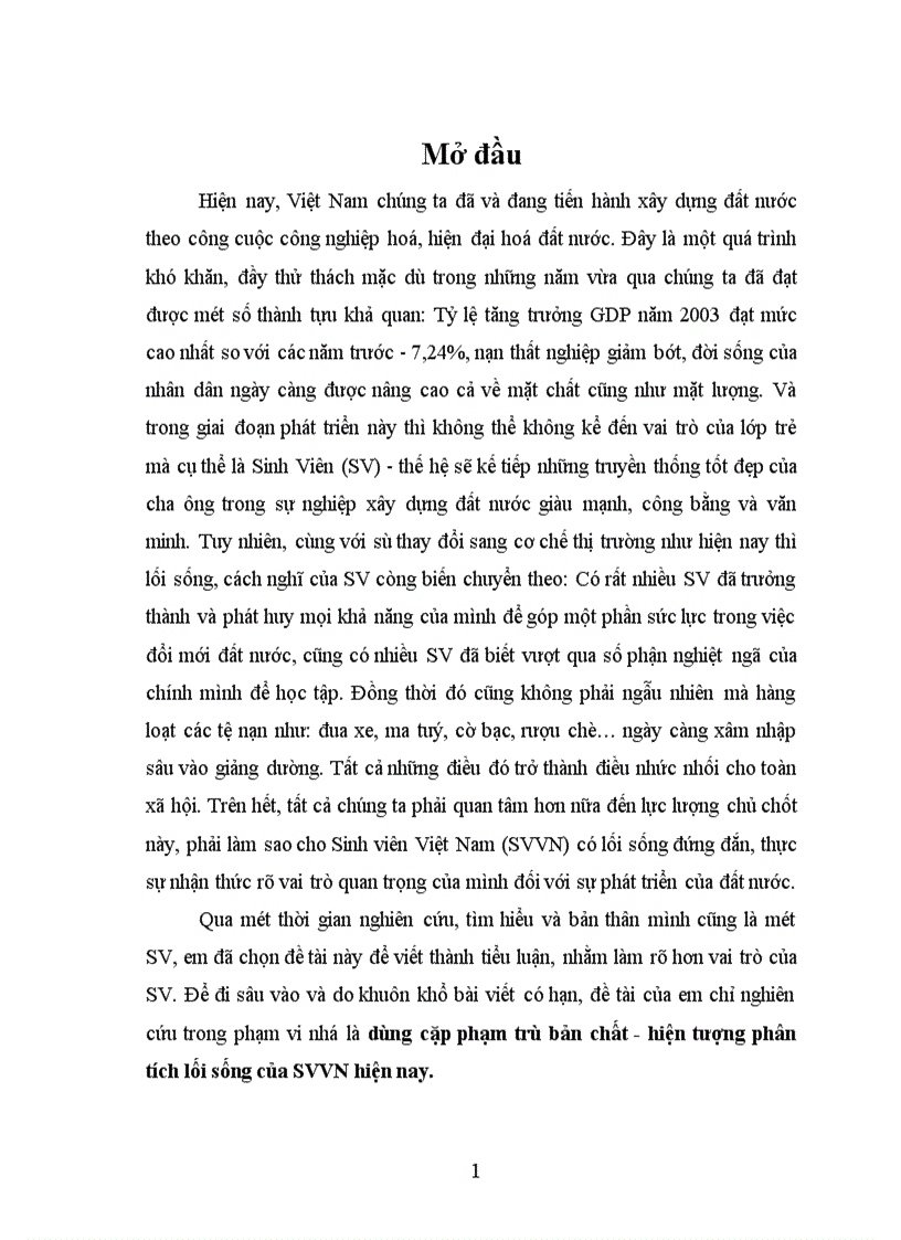 image for page dùng cặp phạm trù bản chất hiện tượng phân tích lối sống của SVVN hiện nay 1