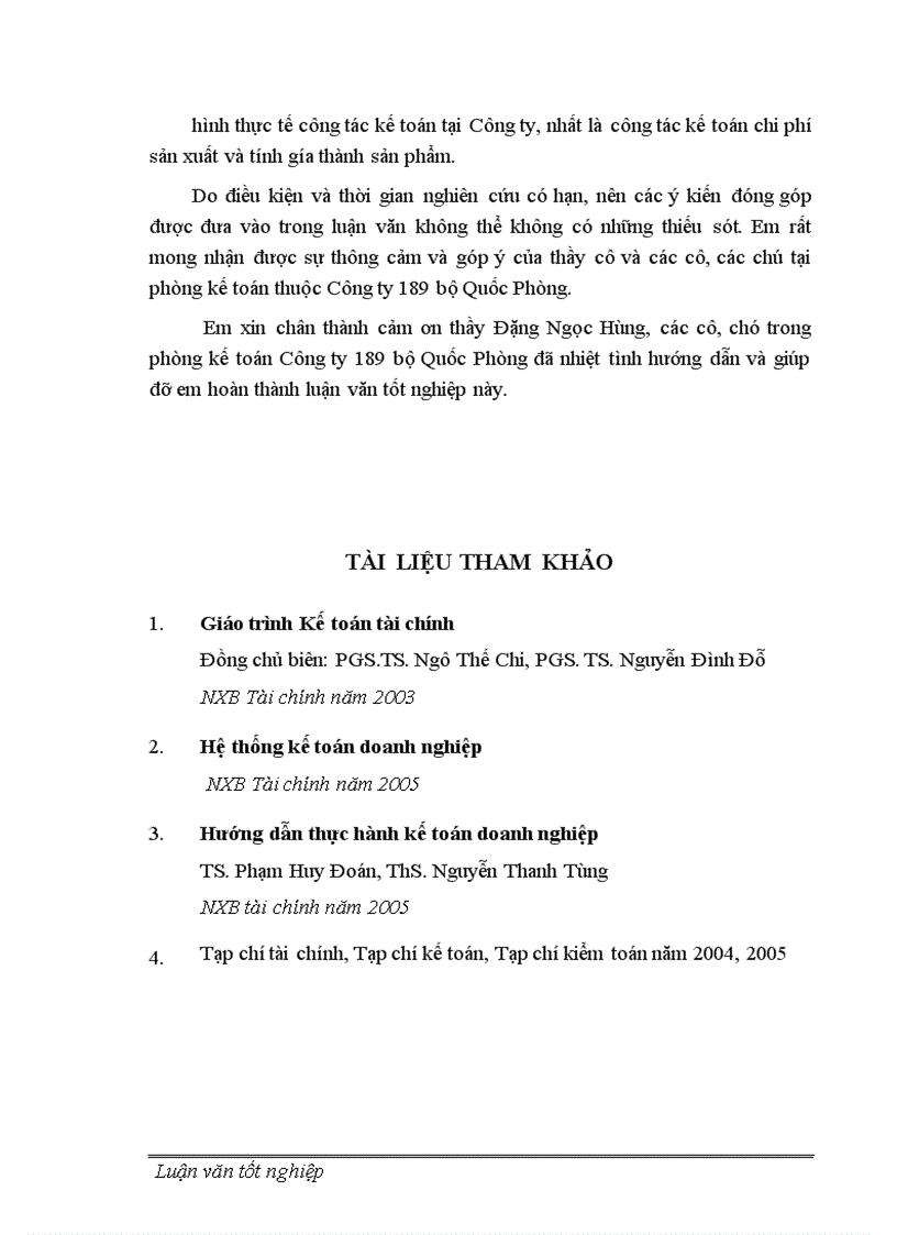 image for page Hoàn thiện công tác kế toán tập hợp chi phí sản xuất và tính giá thành sản phẩm tại công ty 189 Bộ Quốc Phòng 1