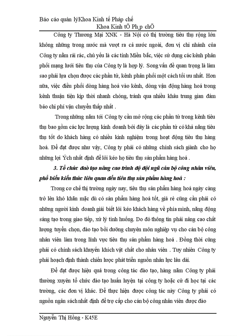 image for page Tổ chức công tác quản lý tiêu thụ sản phẩm hàng hoá tại Công ty Thương Mại XNK Hà Nội 1