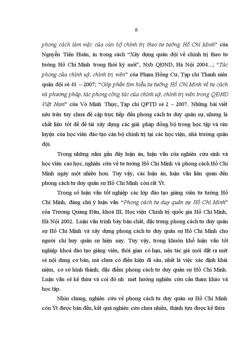 image for page Phong cách tư duy quân sự Hồ Chí Minh với học viên ở Học viện Chính trị Quân sự hiện nay 1