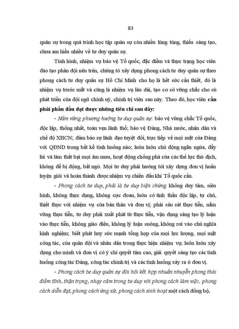 image for page Phong cách tư duy quân sự Hồ Chí Minh với học viên ở Học viện Chính trị Quân sự hiện nay 1