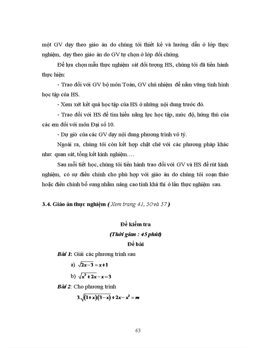 image for page Vận dụng quan điểm hoạt động trong dạy học phương trình vô tỷ ở trường trung học phổ thông 1