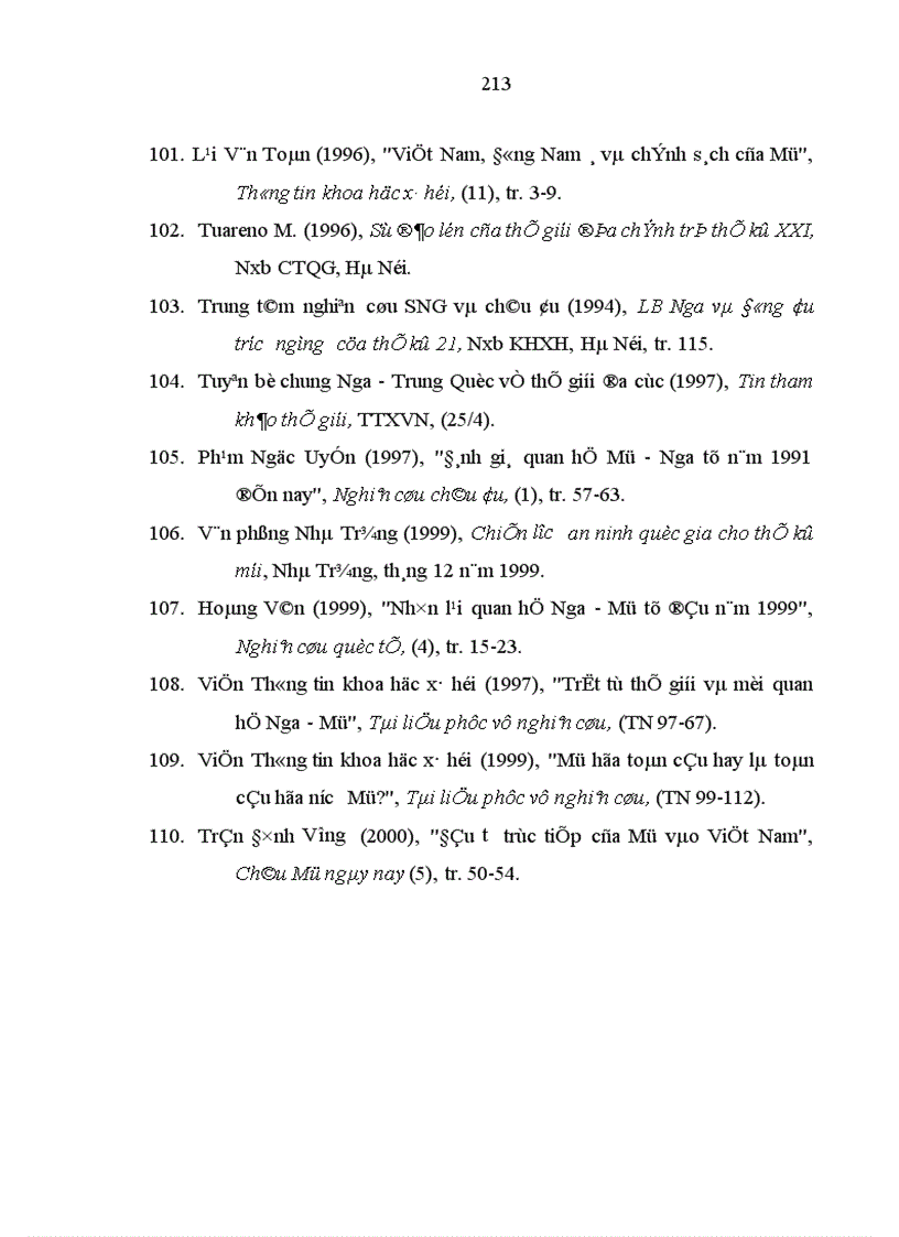 image for page Sự vận động của quan hệ Nga Mỹ sau chiến tranh lạnh và ảnh hưởng của quan hệ đó đến Việt Nam