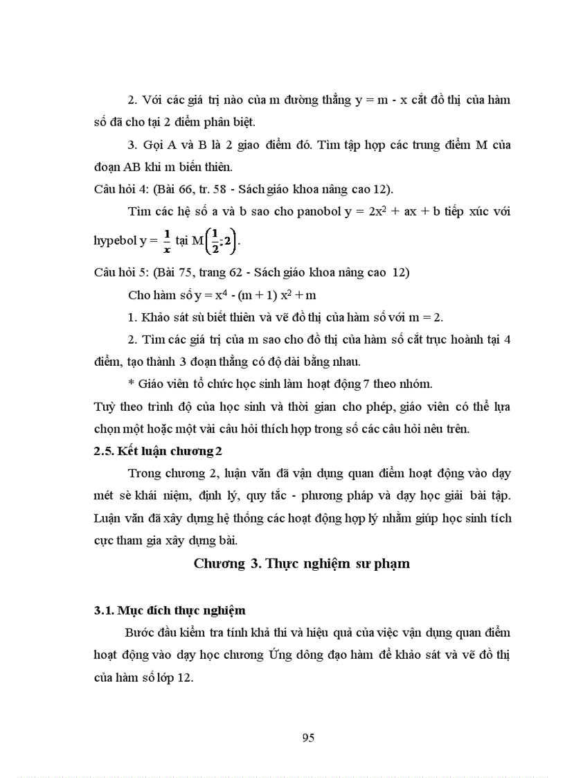 image for page Dạy học chương ứng dụng đạo hàm lớp 12 theo quan điểm hoạt động