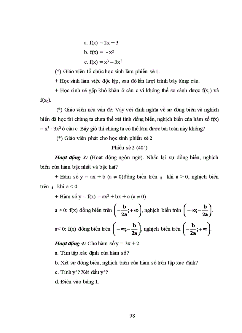 image for page Dạy học chương ứng dụng đạo hàm lớp 12 theo quan điểm hoạt động