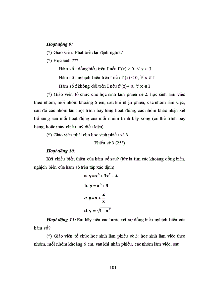 image for page Dạy học chương ứng dụng đạo hàm lớp 12 theo quan điểm hoạt động