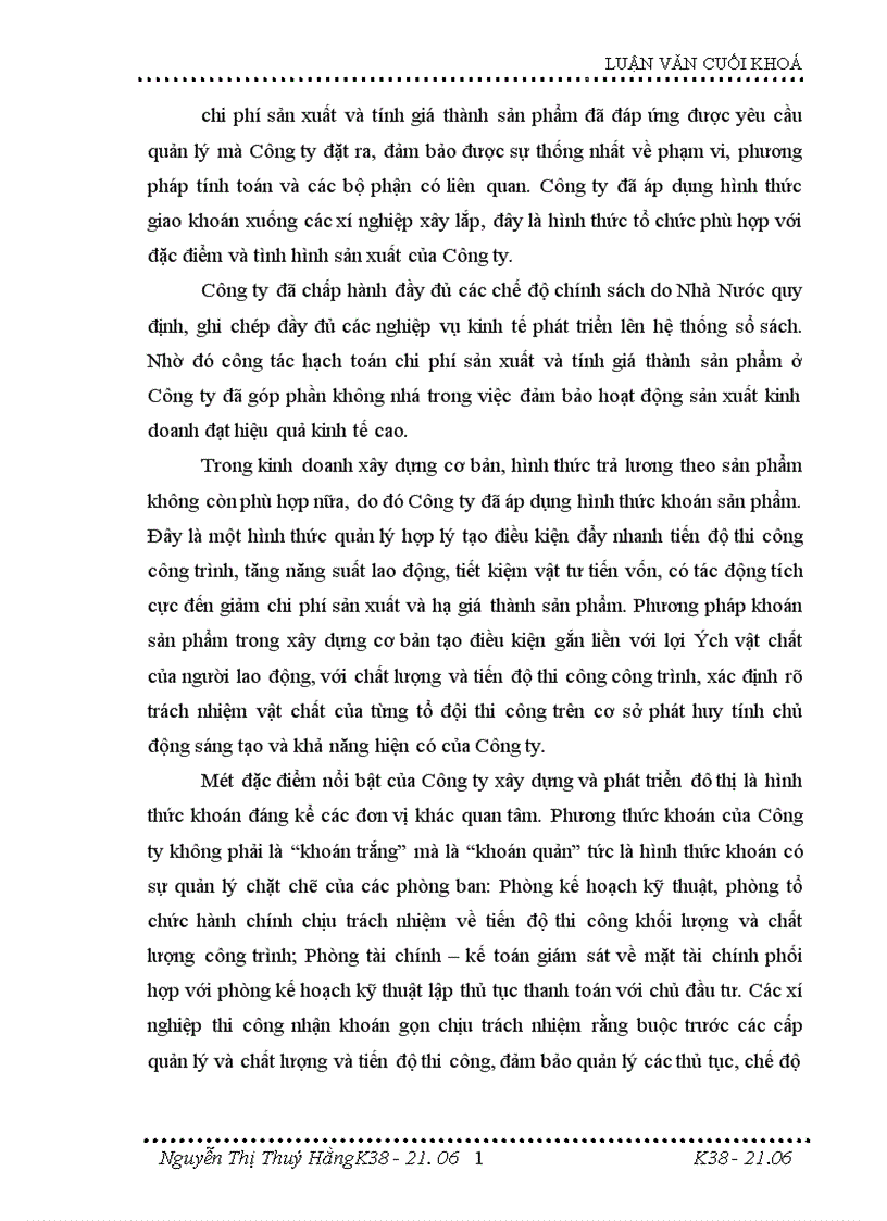 image for page Hoàn thiện kế toán tập hợp chi phí sản xuất và tính giá thành sản phẩm xây lắp tại Công ty xây dựng và phát triển đô thị